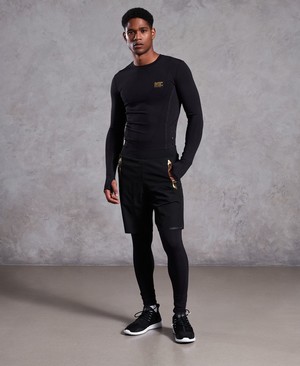 Superdry Performance Compression Leggings Férfi Nadrág Fekete | LZJKA1037